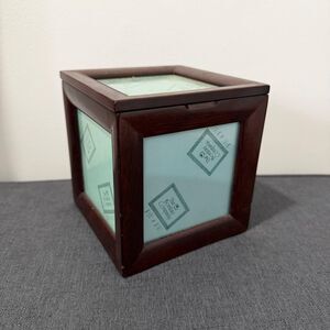 Vintage 1996 The Bombay Company Wooden Photo Frame Memory Box Cube